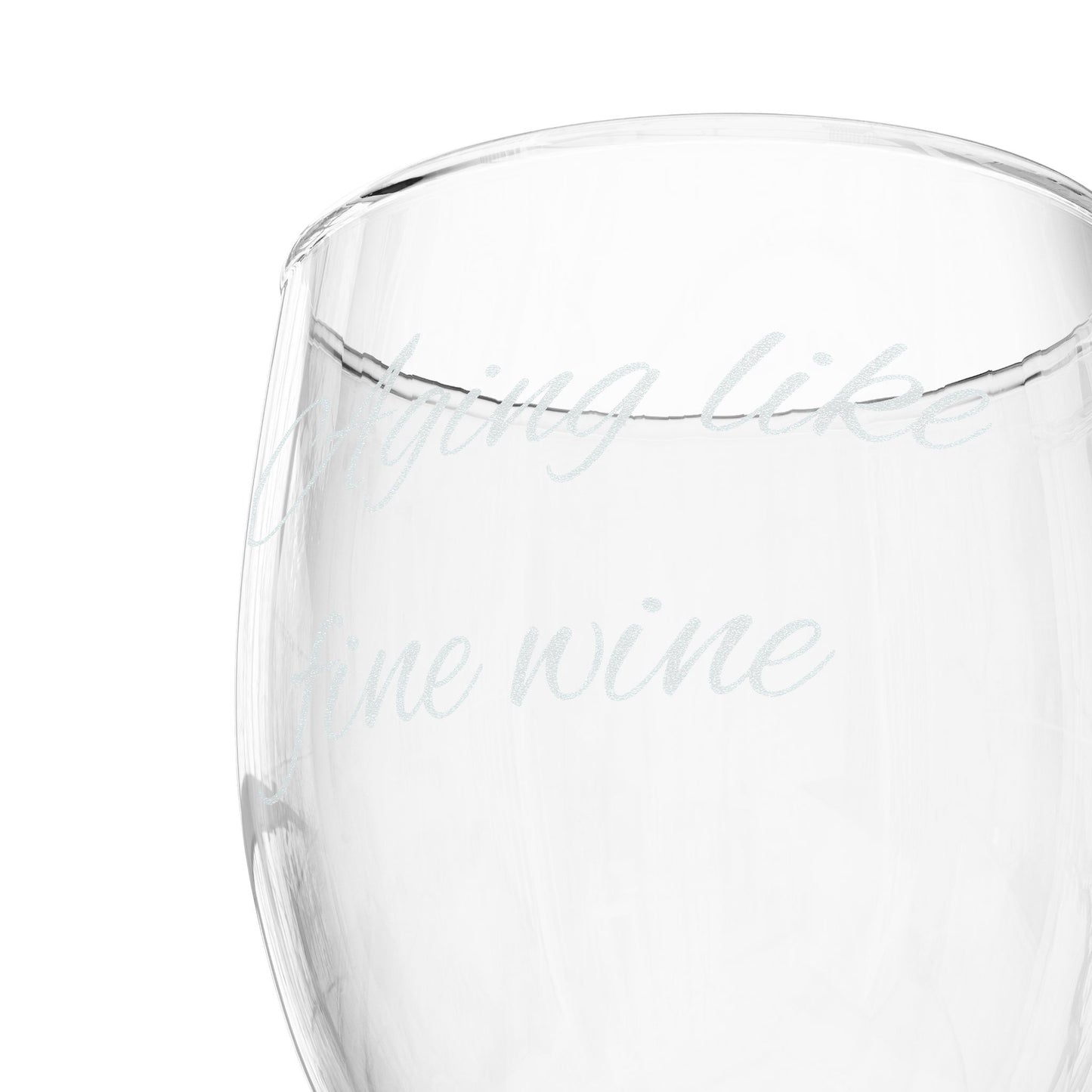 "Aging Like Fine Wine" Engraved Wine Glass