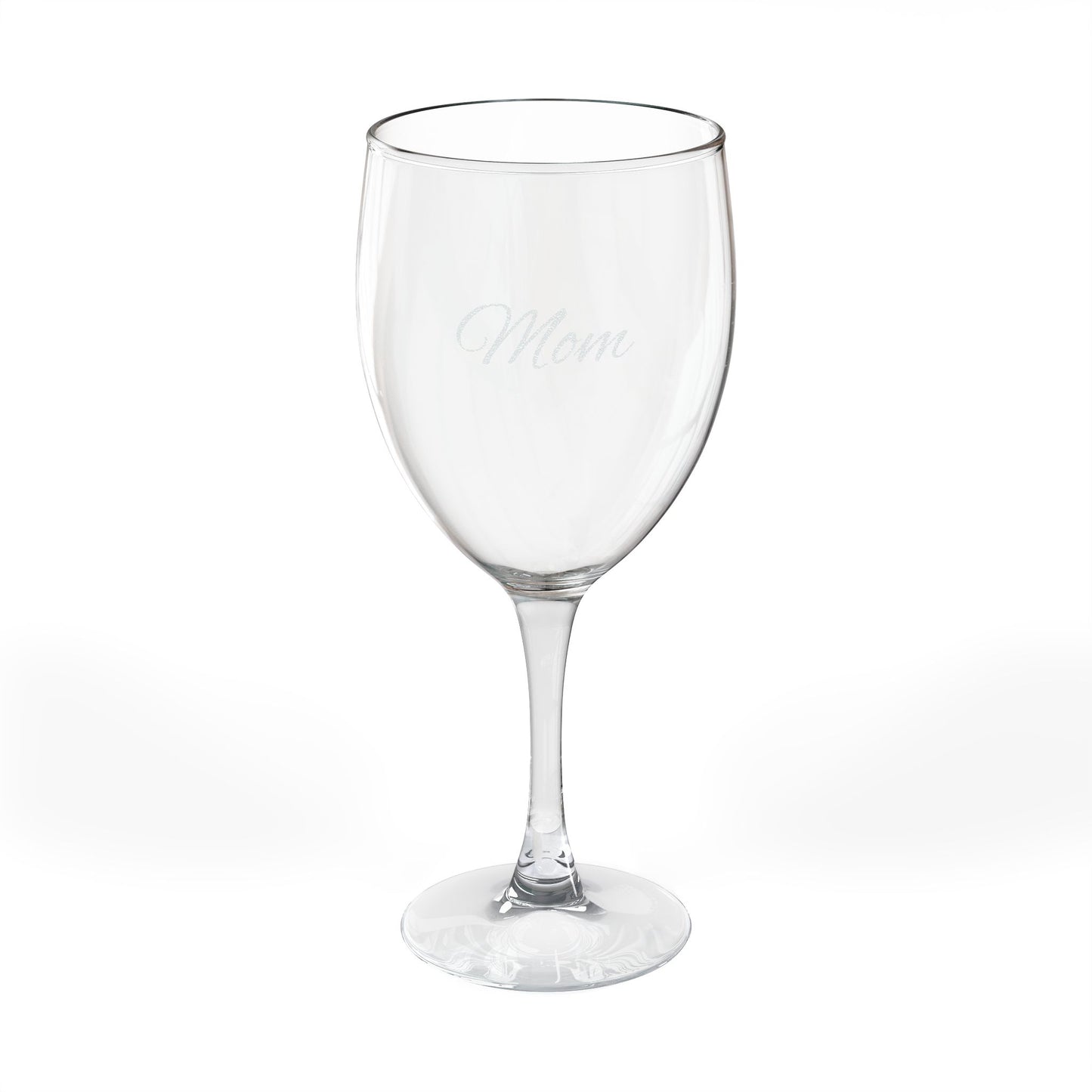 "Mom" Engraved Wine Glass