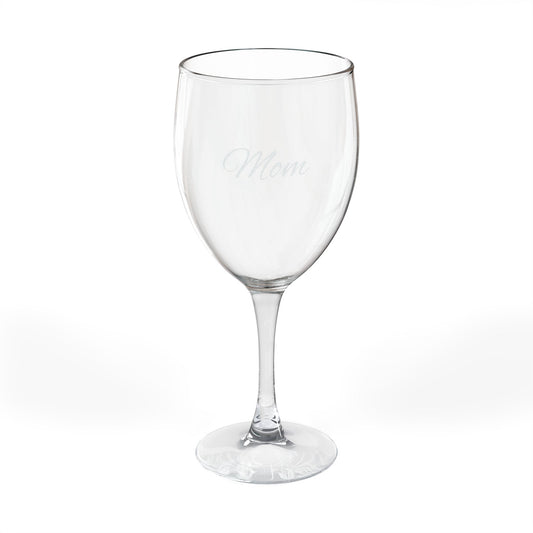 "Mom" Engraved Wine Glass
