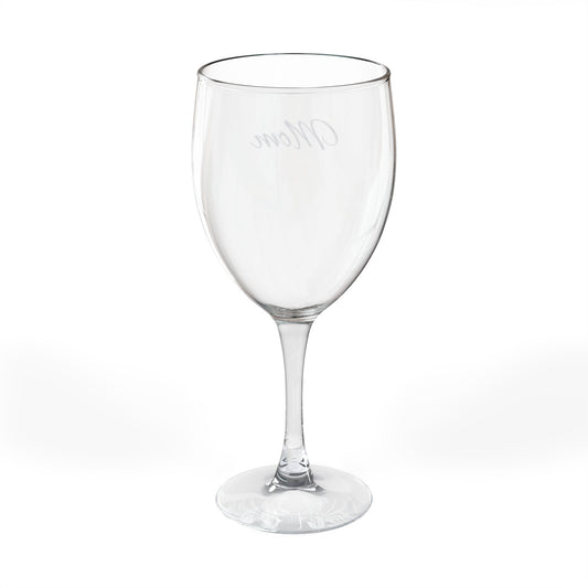 "Mom" Engraved Wine Glass